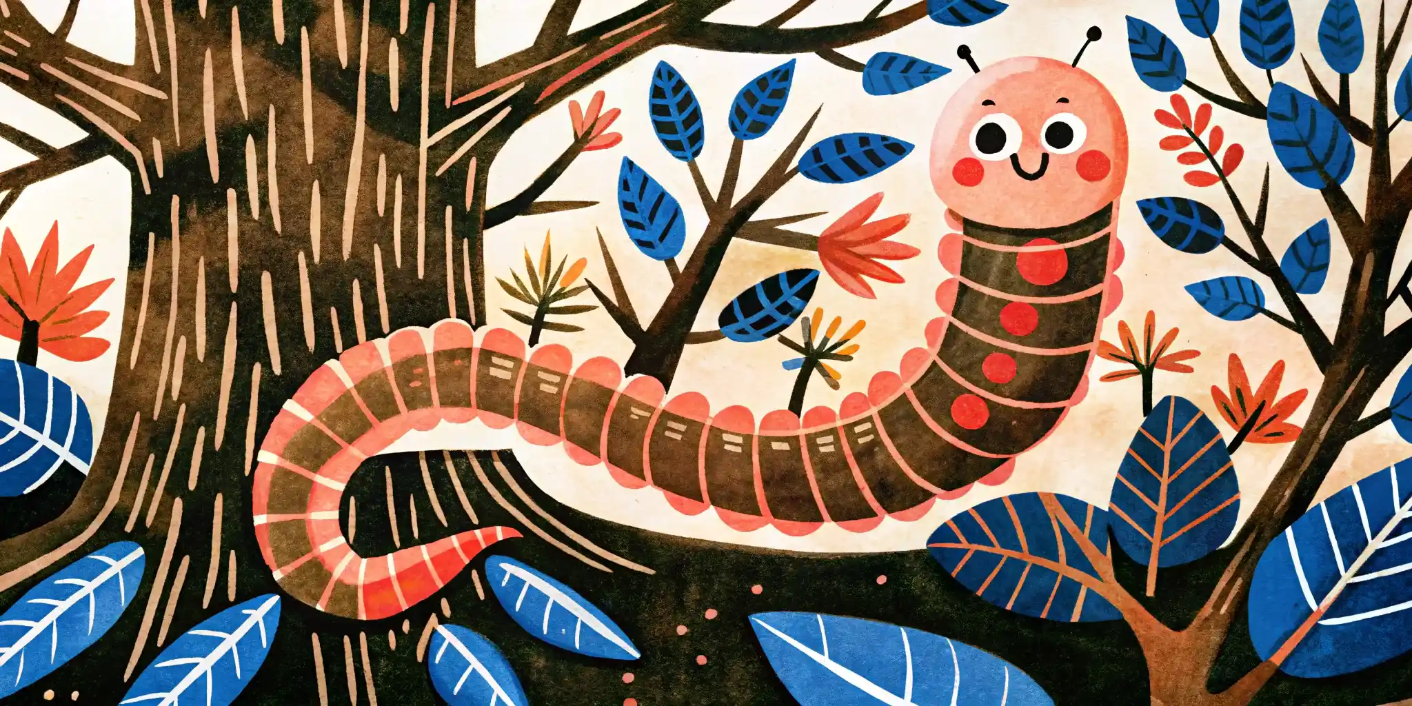 a worm on the tree